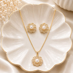 Zircon Locket Set-172 (Golden/White)