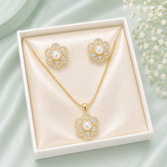 Zircon Locket Set-173 (Golden/White)