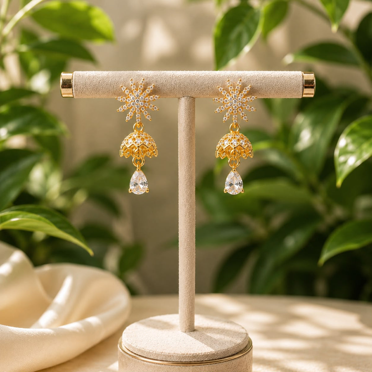 Zircon Jhumki-103 (White)
