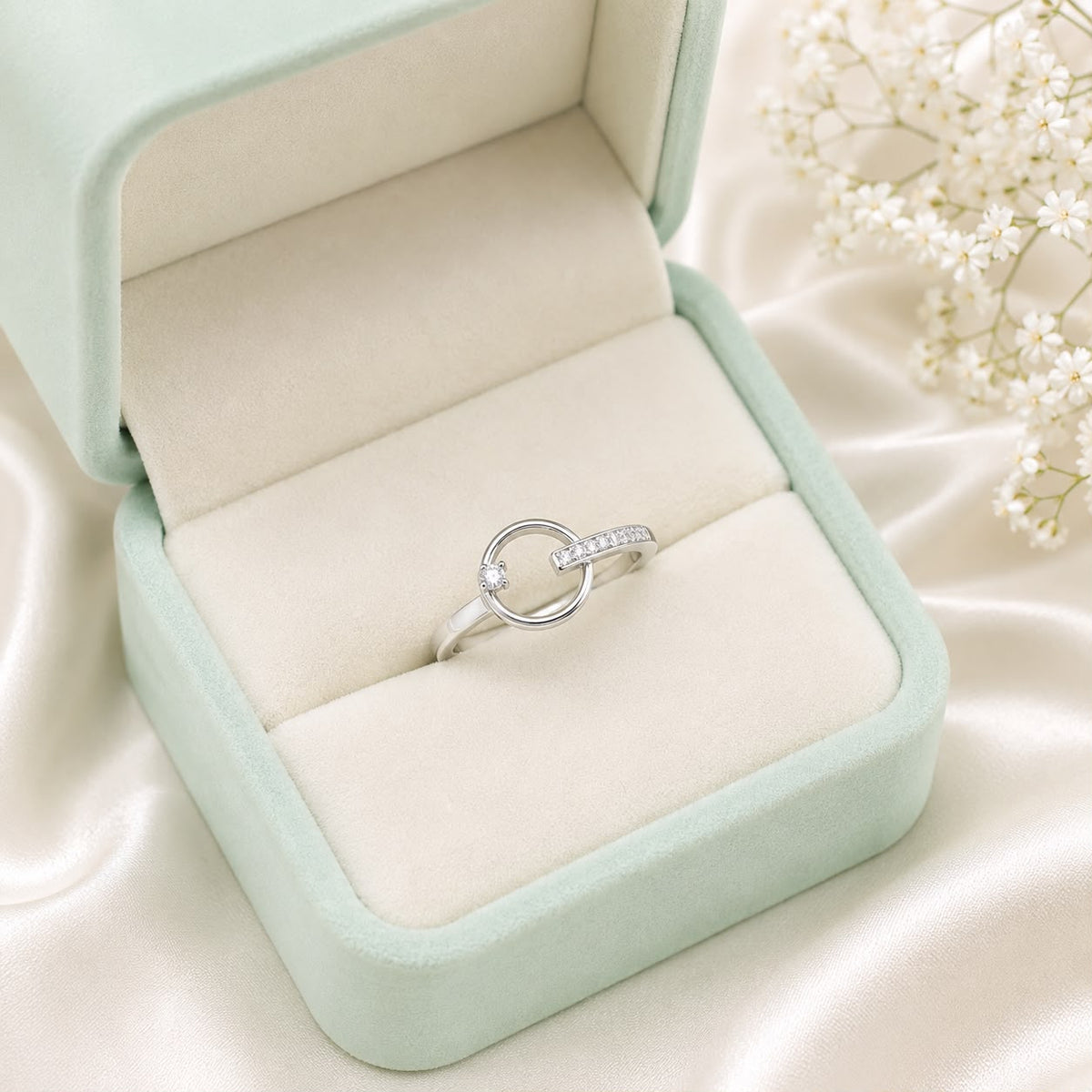 Zircon Ring-357 (Silver)
