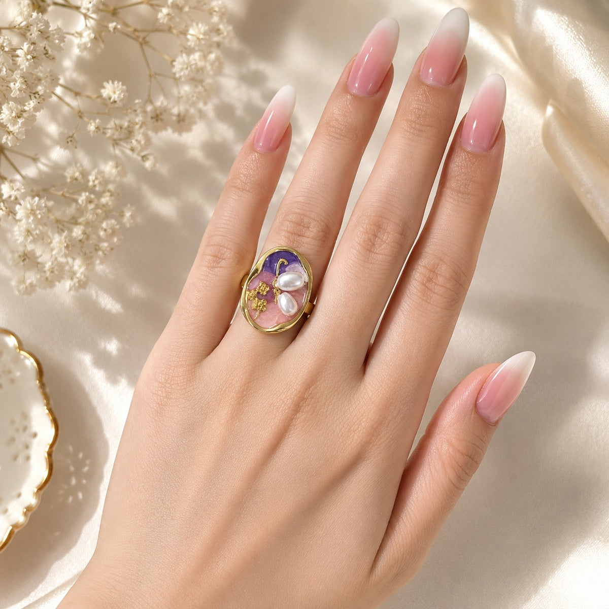 Stainless Steel Risen Ring-223 (Golden)