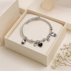 Stainless Steel Charm Bracelet-10 (Silver)