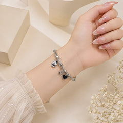 Stainless Steel Charm Bracelet-10 (Silver)