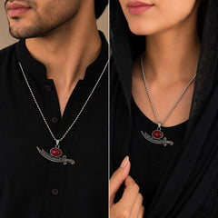 Zulfiqar Chain Locket for Boys & Girls (Maroon)