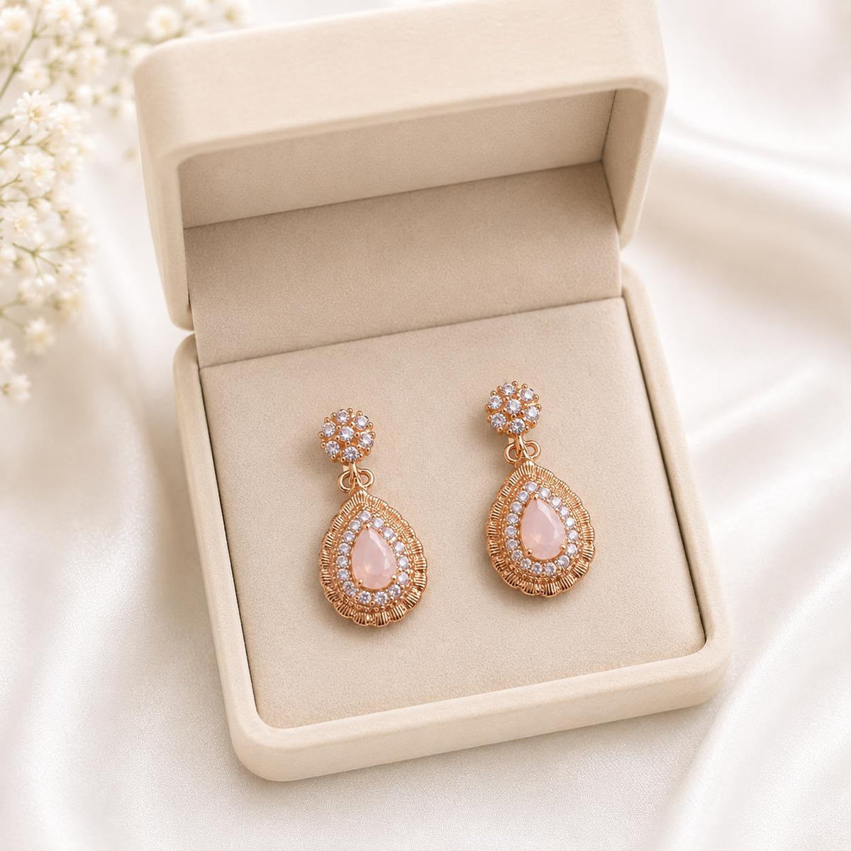 Zircon Earring-231 (Pink)