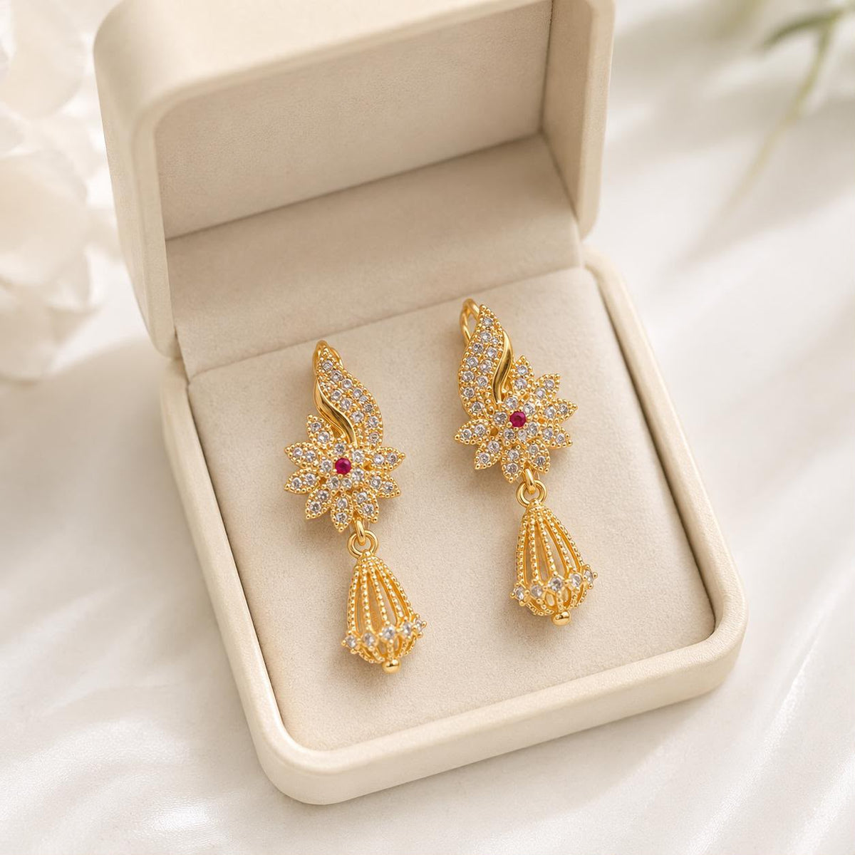 Zircon Earring-232 (Pink)