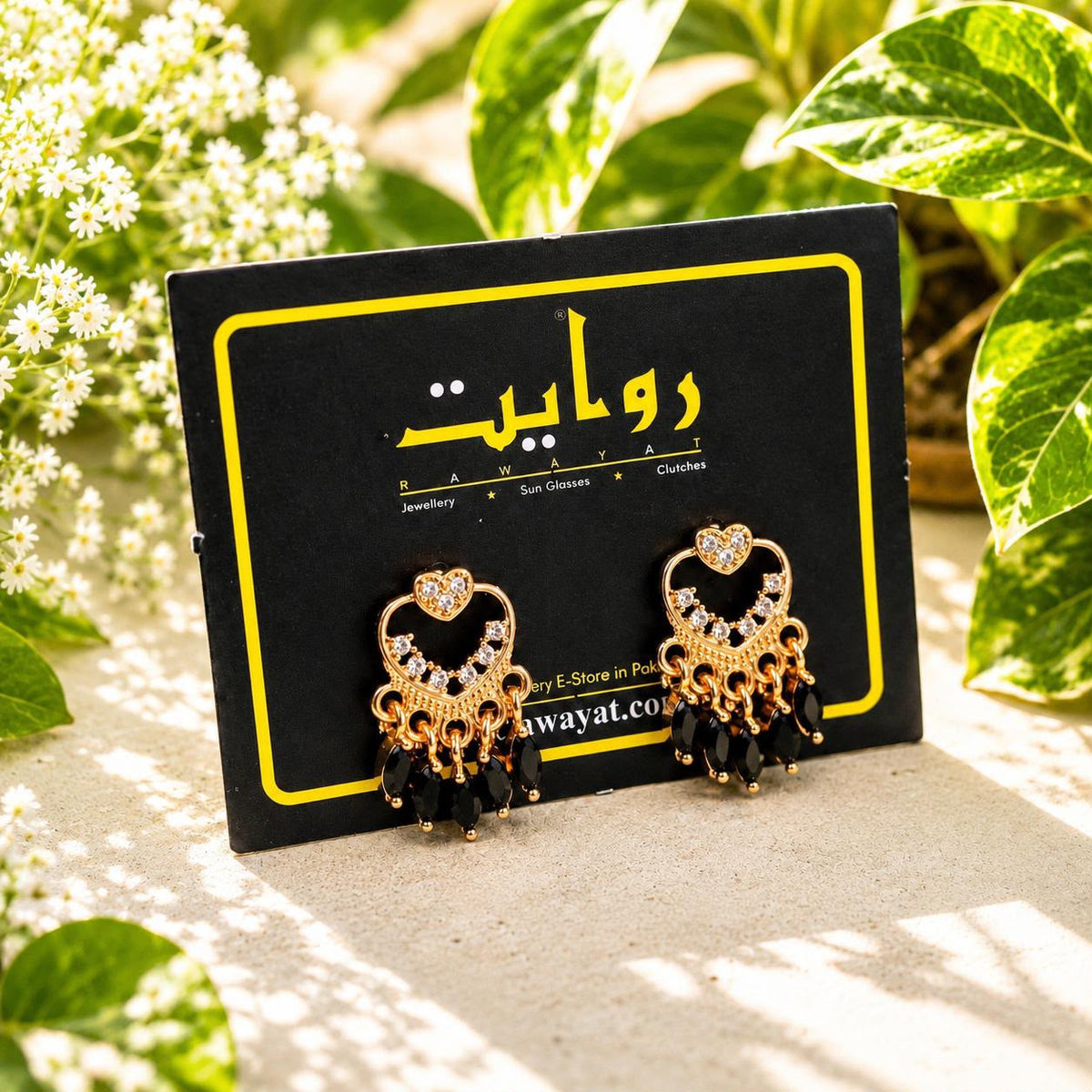 Zircon Earring-233 (Black)