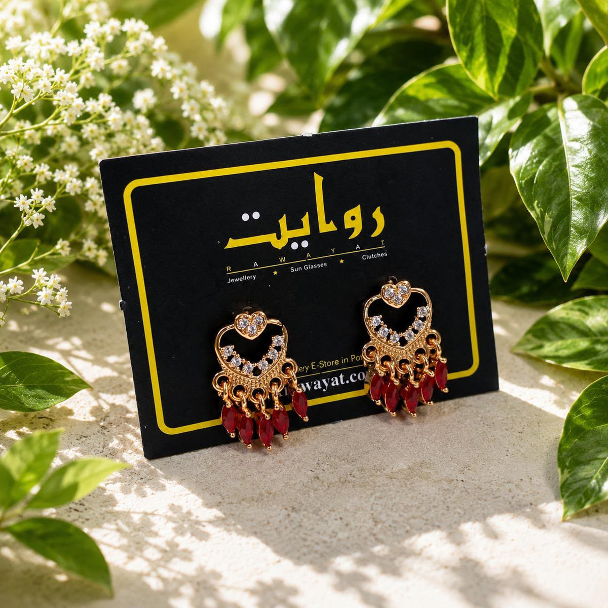 Zircon Earring-233 (Maroon)