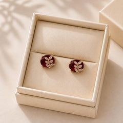 Zircon Studs-221 (Maroon)