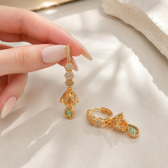 Zircon Hoop Bali-237 (Light Blue)