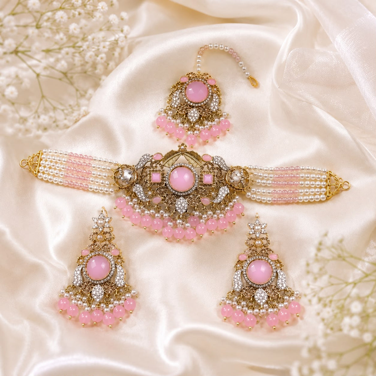 Turkish Choker Set-08 (Pink)