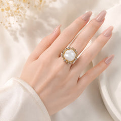 Baroque Pearl Ring-03 (Golden)