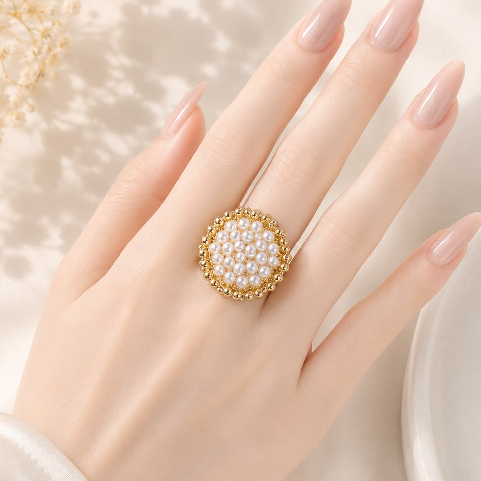 Baroque Pearl Ring-06 (Golden)