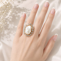 Baroque Pearl Ring-04 (Golden)