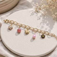 Stainless Steel Charm Bracelet-11 (Golden)