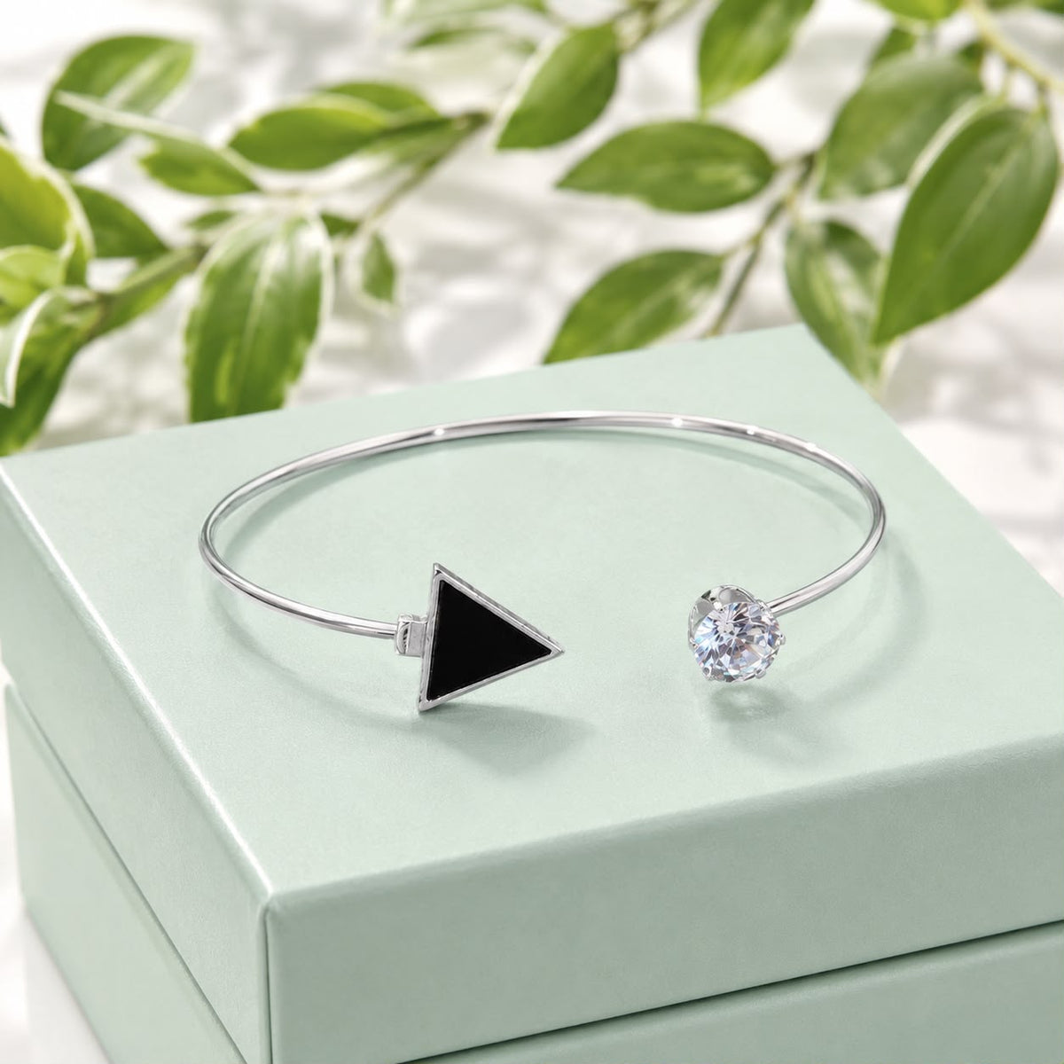 Adjustable Kara Bracelet-38 (Silver/Black)