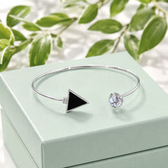 Adjustable Kara Bracelet-38 (Silver/Black)