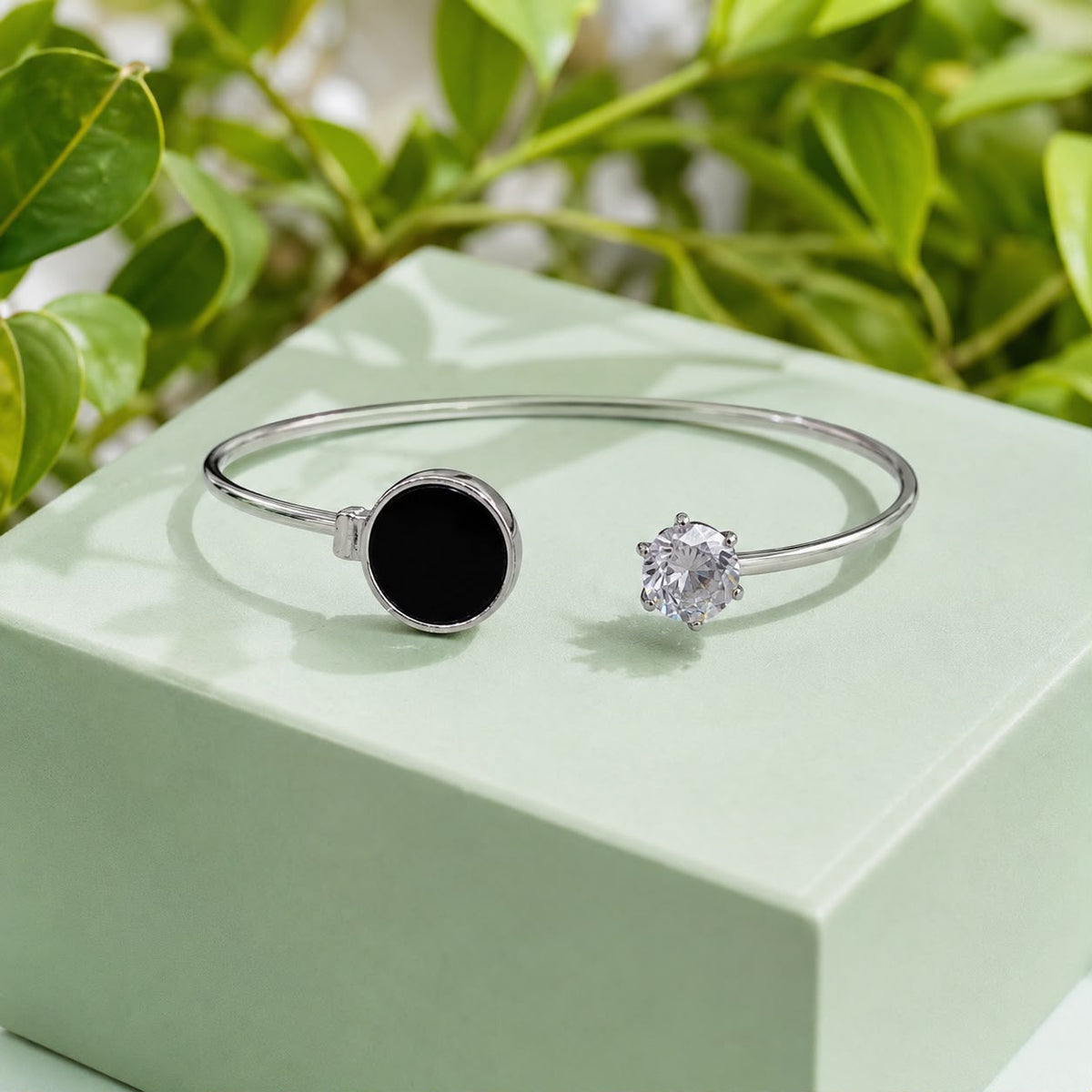 Adjustable Kara Bracelet-37 (Silver/Black)