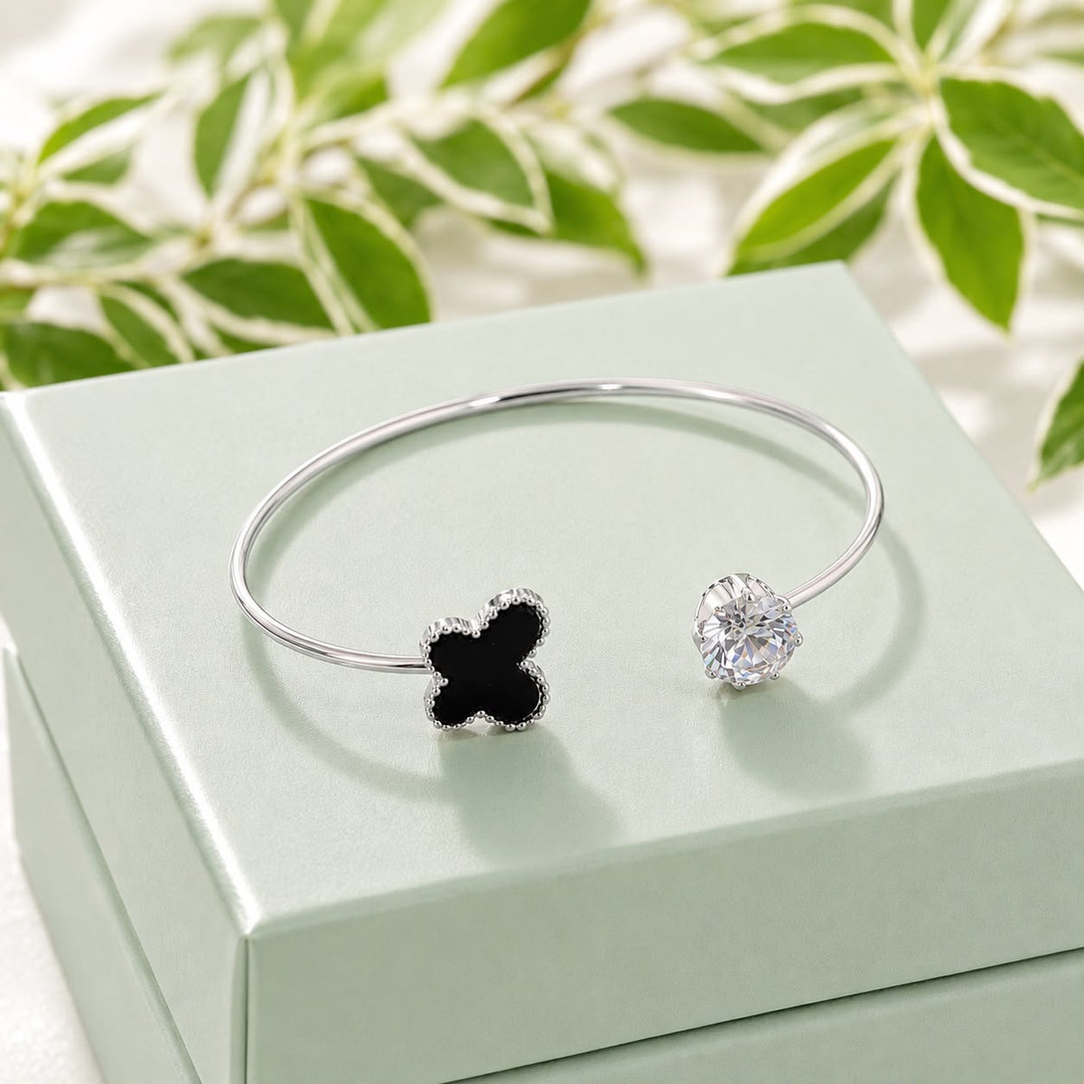 Adjustable Kara Bracelet-40 (Silver/Black)