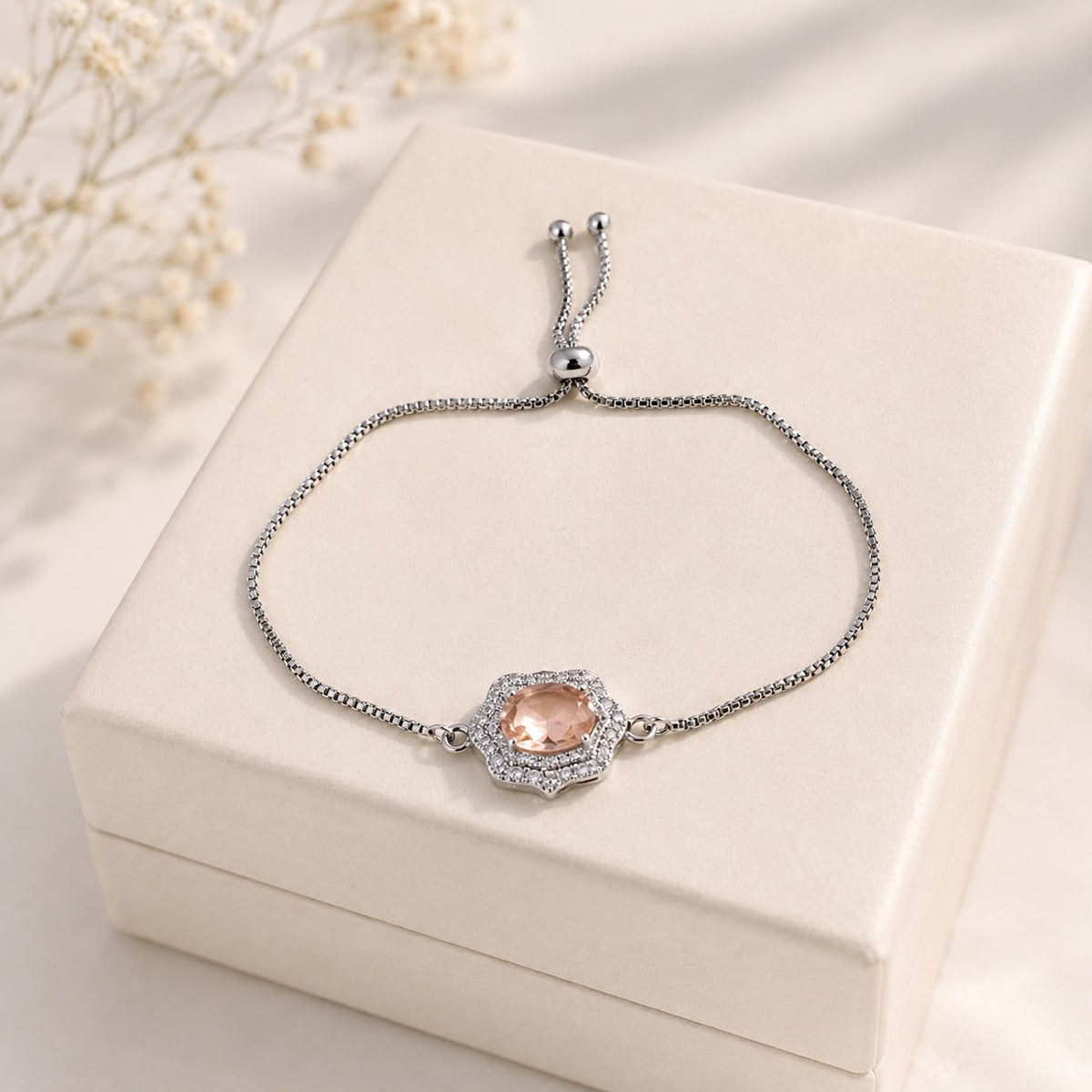 Adjustable Bracelet-276 (Light Pink)