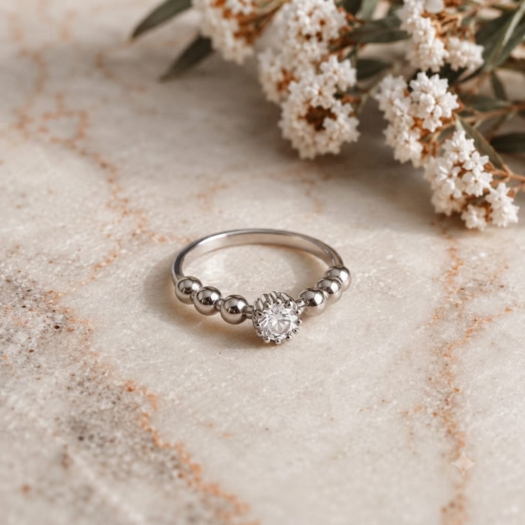 Zircon Ring-416 (Silver)