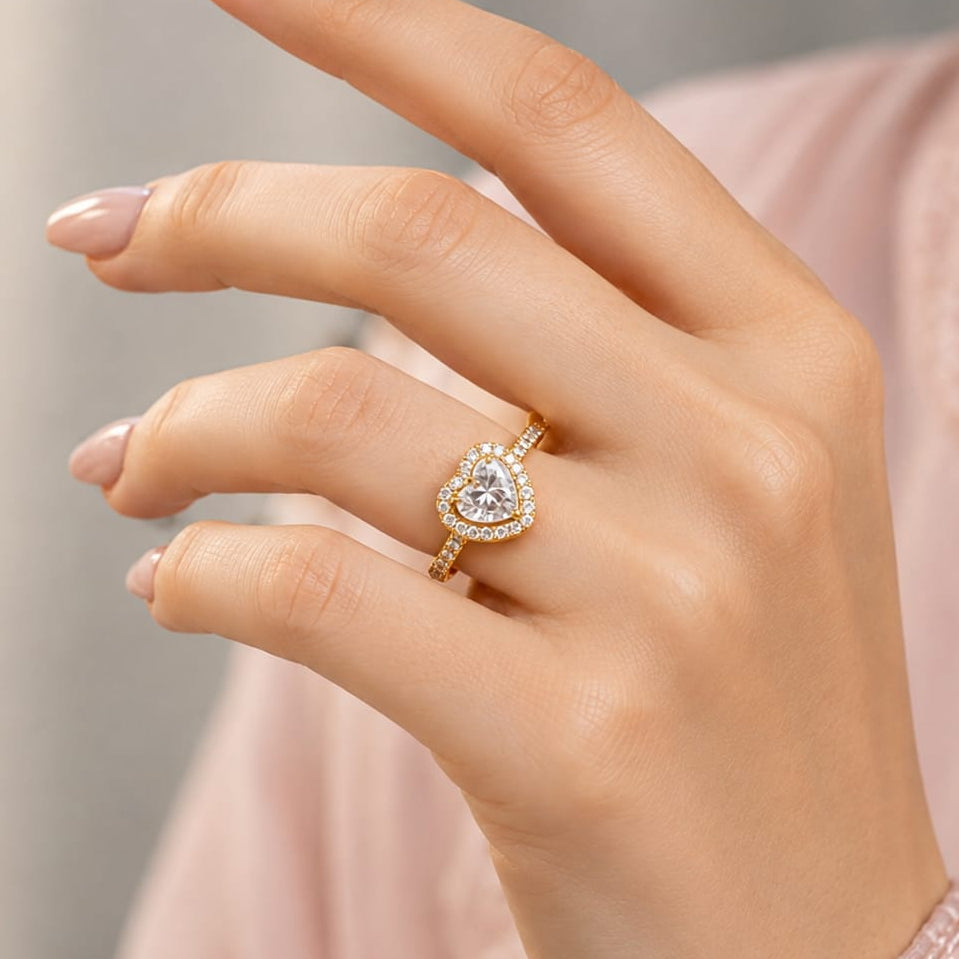 Zircon Ring-427 (Golden/White)