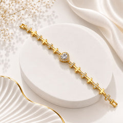 Zircon Bracelet-91 (Golden/White)