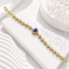 Zircon Bracelet-91 (Golden/Blue)