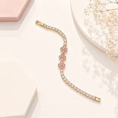 Zircon Bracelet-80 (Golden/Pink)