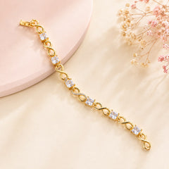 Zircon Bracelet-86 (Golden/White)