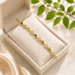 Zircon Bracelet-89 (Golden/Multi)