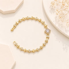 Zircon Bracelet-87 (Golden/White)