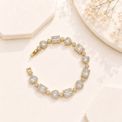 Zircon Bracelet-79 (Golden/White)