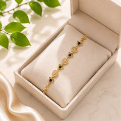 Zircon Bracelet-89 (Golden/Black)