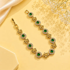 Zircon Bracelet-88 (Golden/Green)
