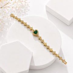 Zircon Bracelet-91 (Golden/Green)