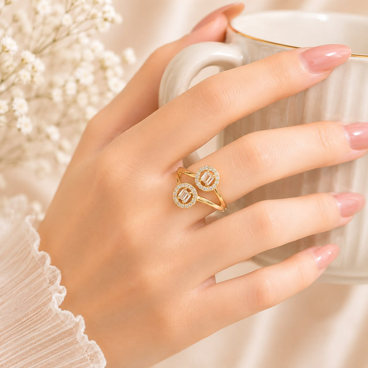 Zircon Ring-435 (Golden)
