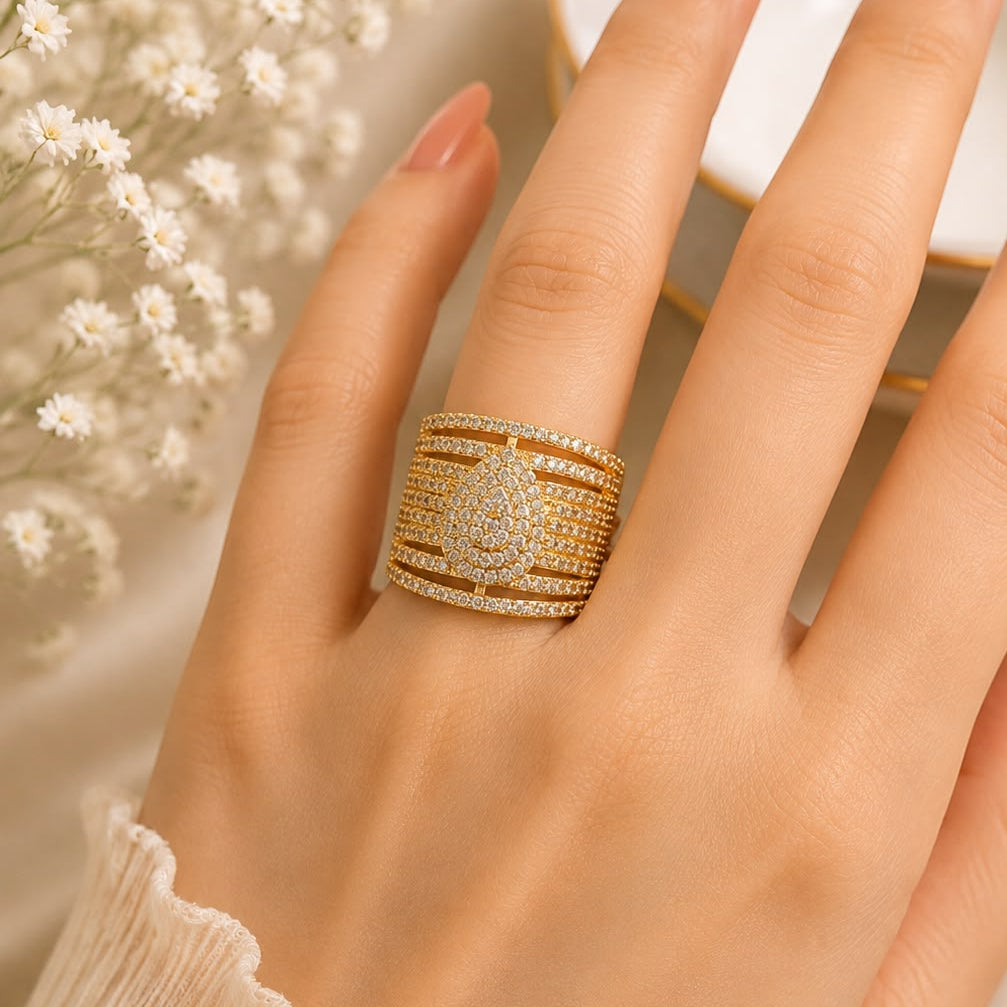 Zircon Ring-437 (Golden)