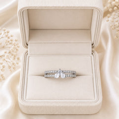 Zircon Ring-428 (Silver/White)