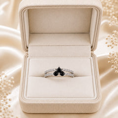 Zircon Ring-428 (Silver/Black)