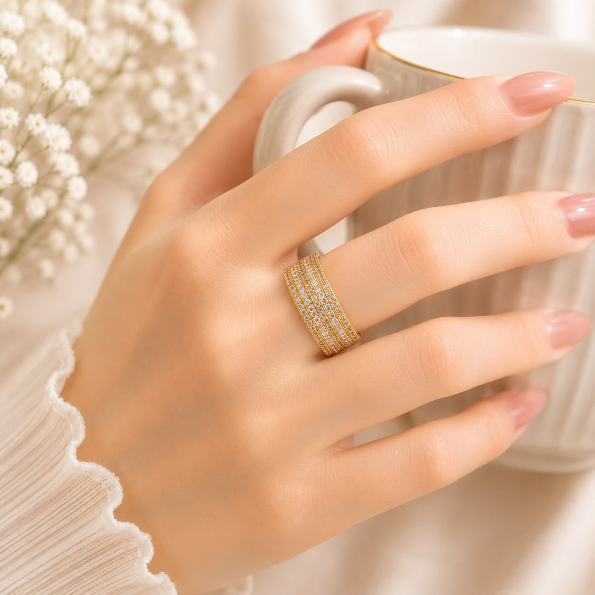 Zircon Ring-443 (Golden)