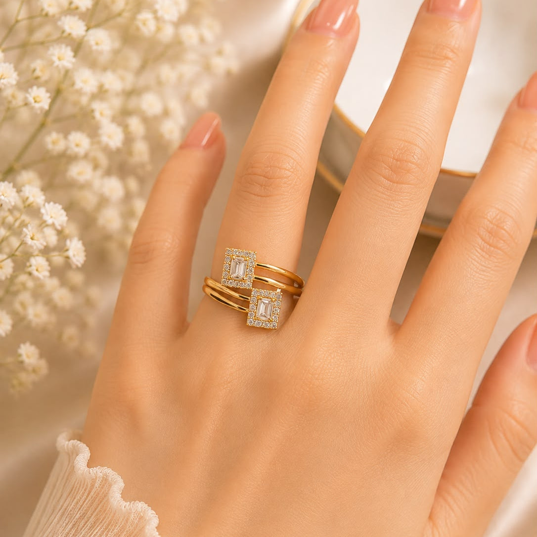 Zircon Ring-452 (Golden)