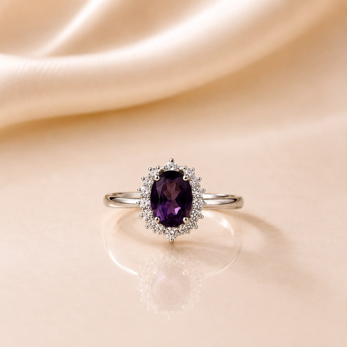 Zircon Ring-433 (Silver/Purple)