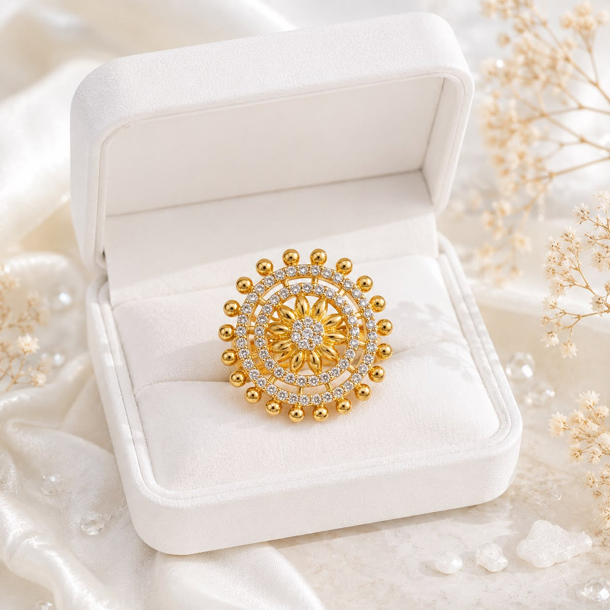 Zircon Ring-457 (Golden)