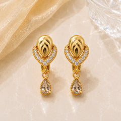 Zircon Hoop Earring-239 (Golden)