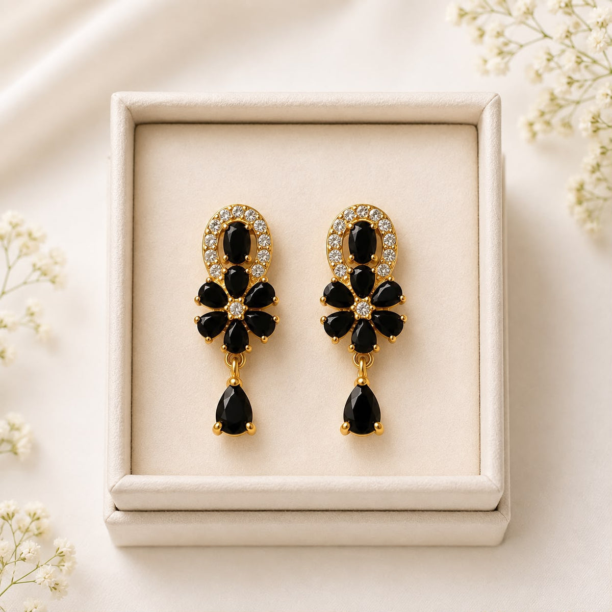 Zircon Earring-249 (Black)
