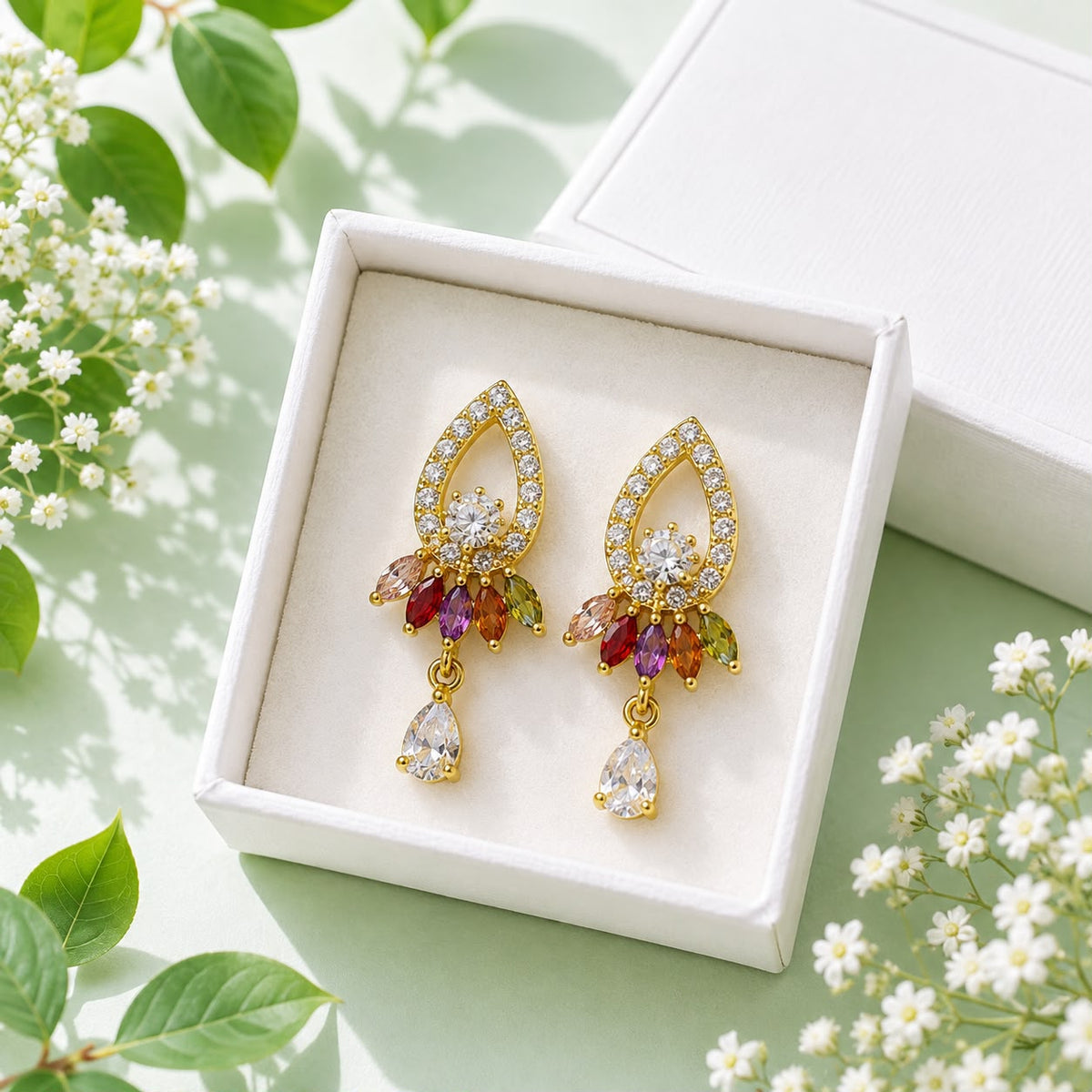 Zircon Earring-248 (Multi)