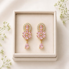 Zircon Earring-249 (Pink)