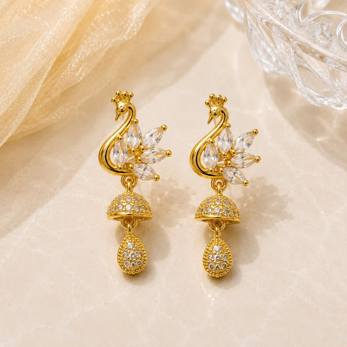 Zircon Earring-245 (White)