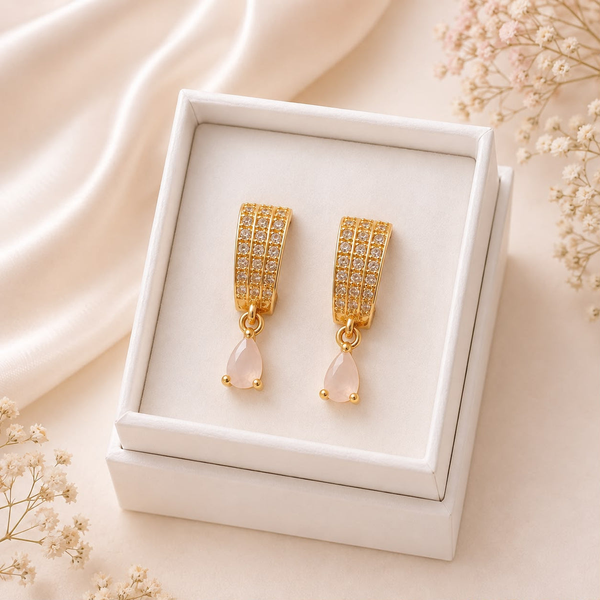 Zircon Earring-246 (Pink)
